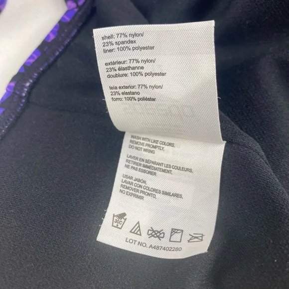 Speedo Womens One Piece Purple Criss Cross Back Swimsuit Size 12 - Picture 7 of 9